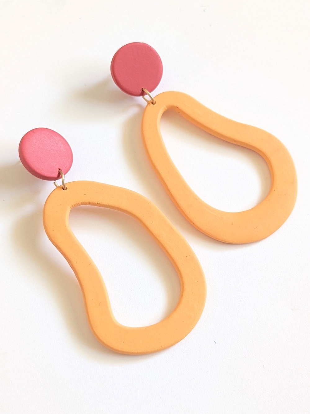 Red & Orange Contemporary Drop Earrings